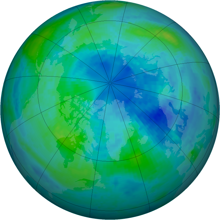 Arctic ozone map for 24 September 1993